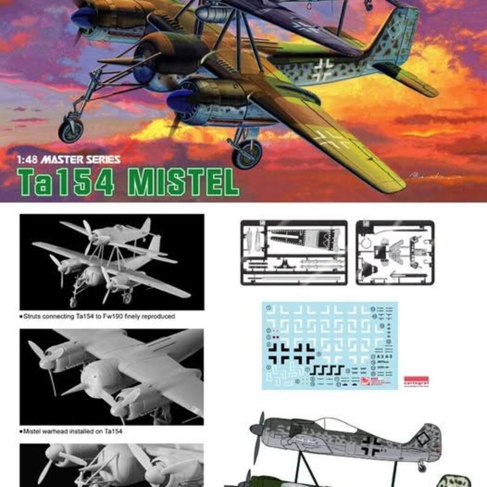 1/48 FW-190 + Ta154 Mistel Set Flying Bomb Original Shrink Wrap Dragon 5553